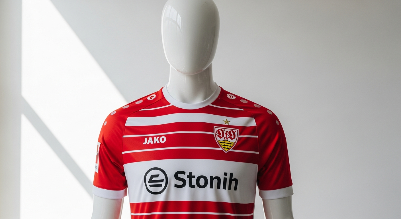 JAKO VfB Stuttgart Home Jersey 2024/25 Men's Kit white red chest ring design