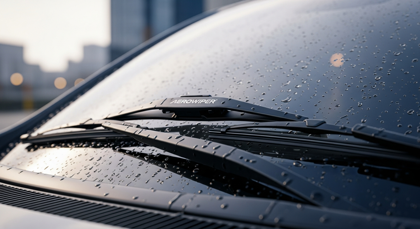 Aerowiper Multi-Fit Premium Wiper Blades installed on vehicle windscreen