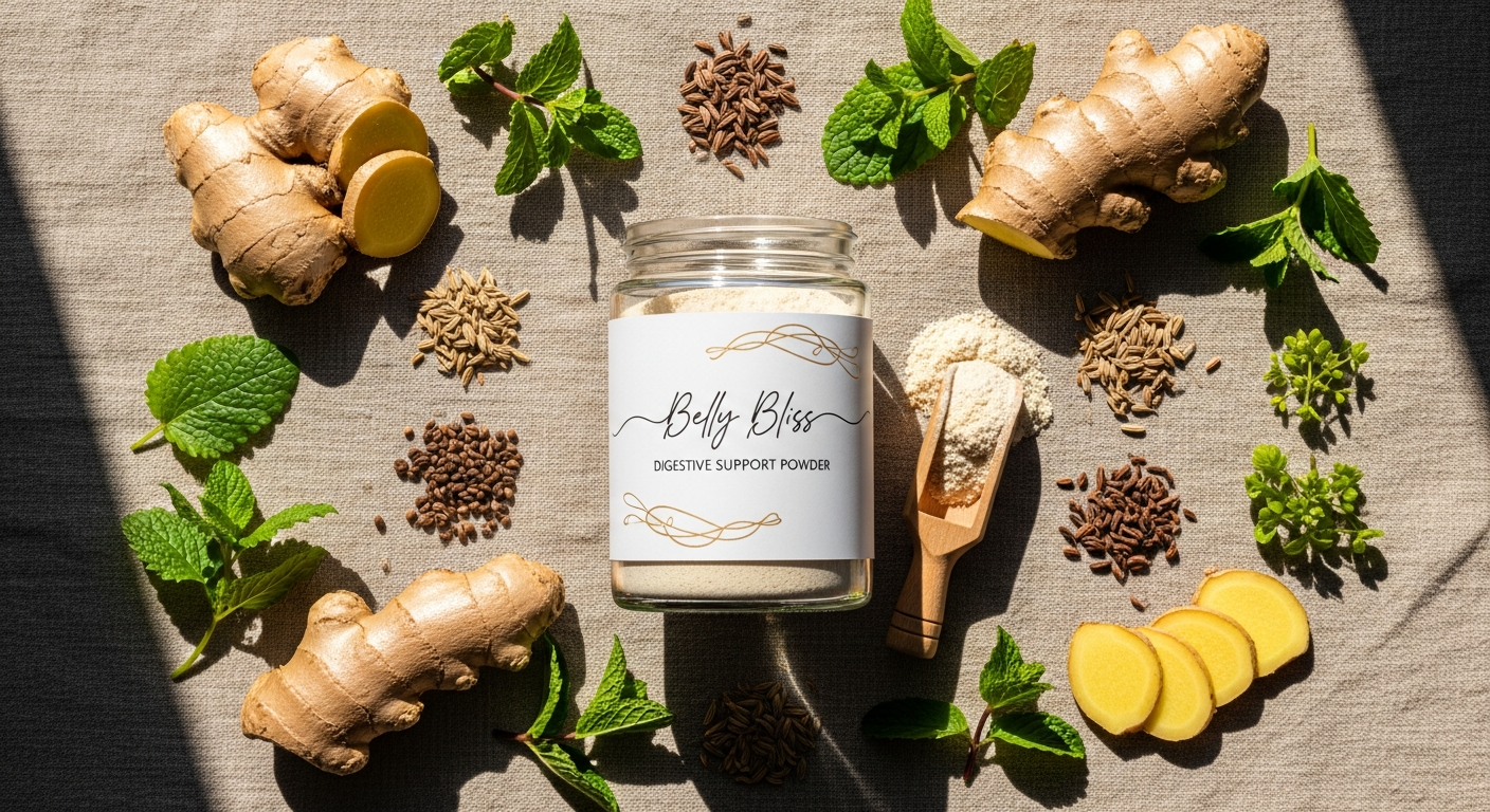 Cabau Lifestyle Belly Support Powder in three flavor varieties displayed together