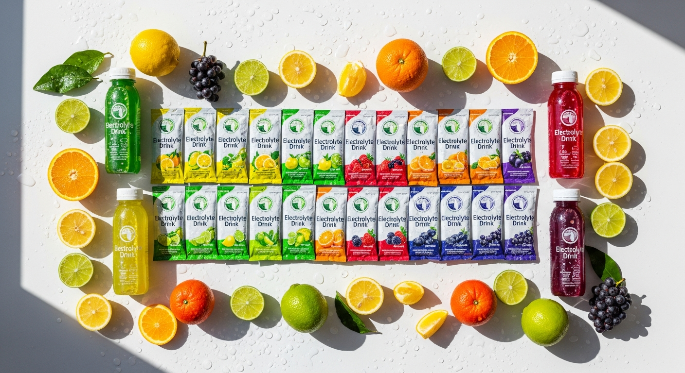 Instant Hydration Electrolyte Variety Pack with four colorful flavors displayed together