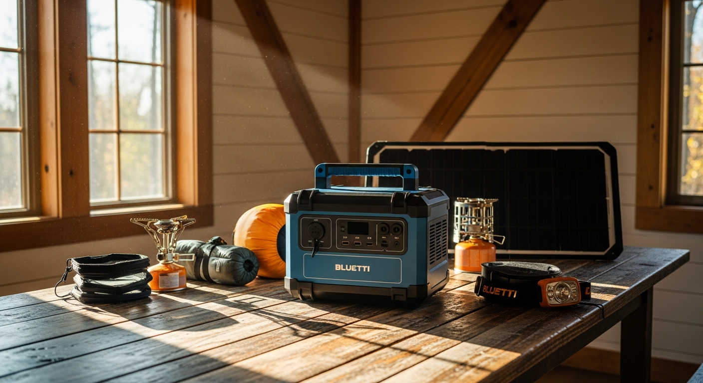 BLUETTI AC200MAX expandable portable power station with solar panels and battery expansion modules
