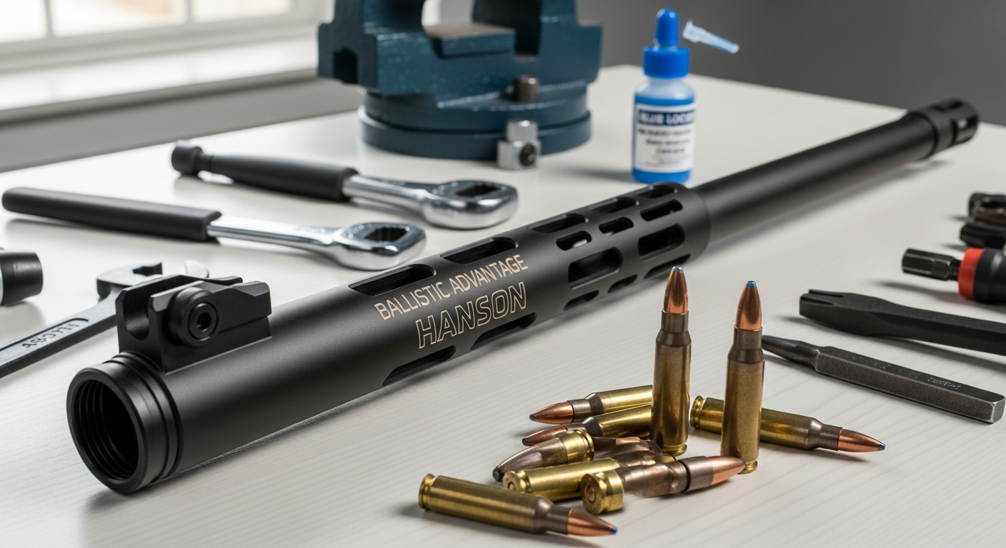 Ballistic Advantage Hanson AR-15 barrel mounted on competition rifle upper receiver