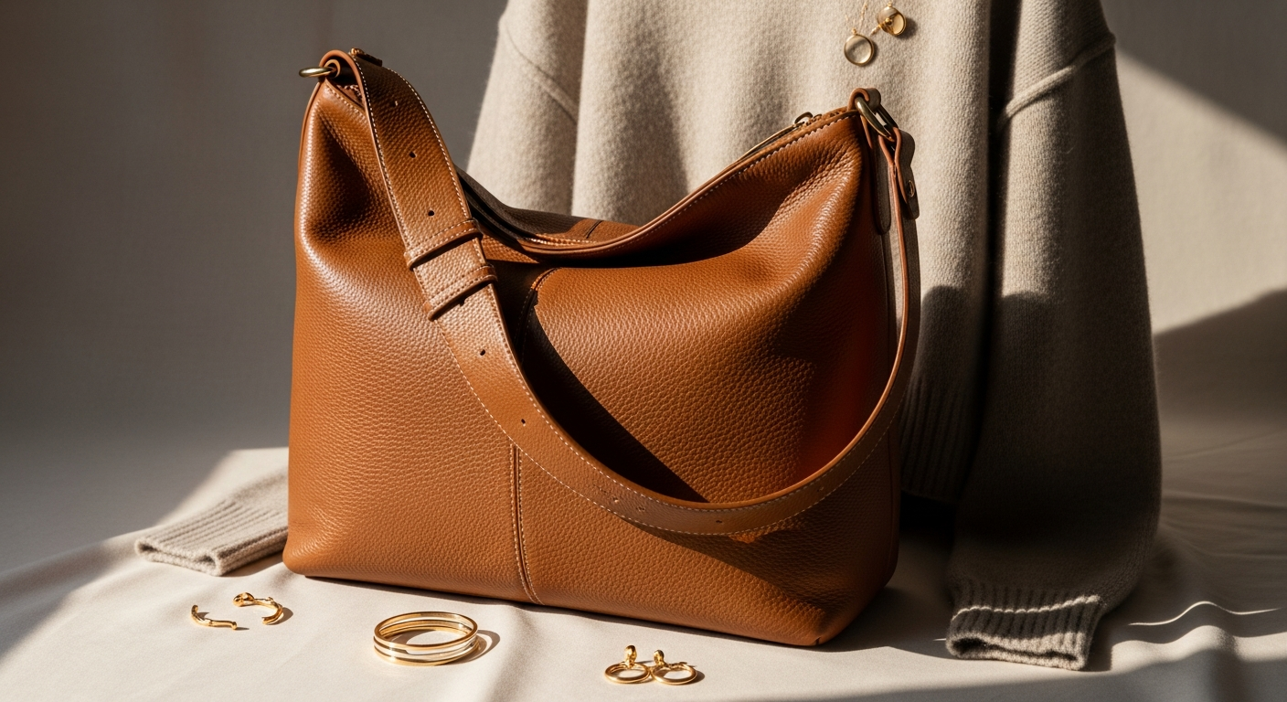 Bolsa Nova Anna Large Hobo Bag in washed Italian leather with convertible straps