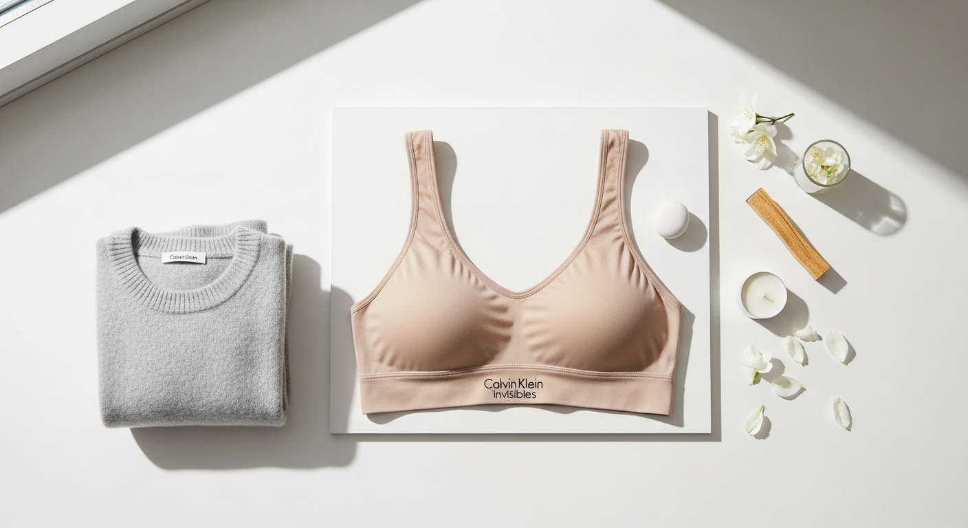 Calvin Klein Invisibles Lightly Lined Bralette displayed on neutral background showing seamless design