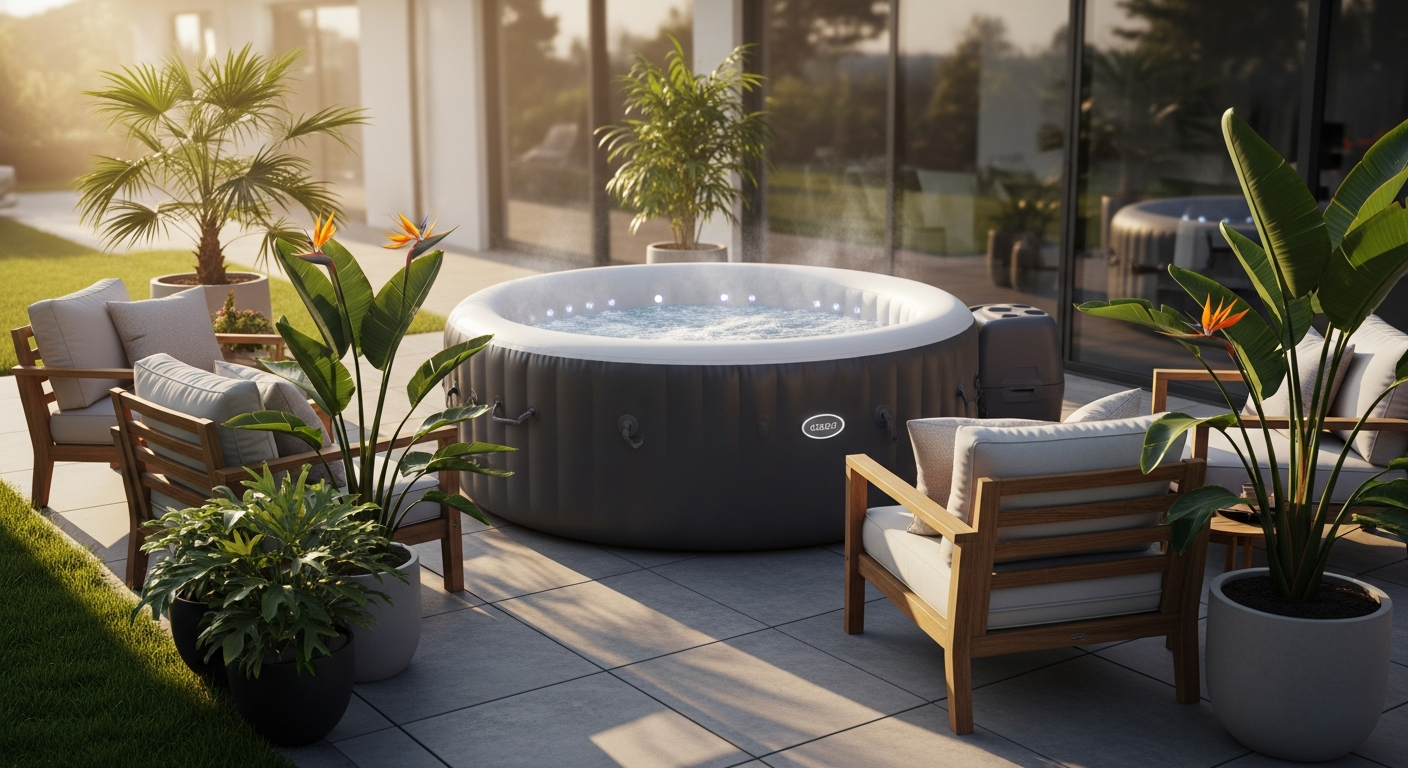 Home Deluxe Inflatable Whirlpool SPLASH outdoor spa with jets and heating