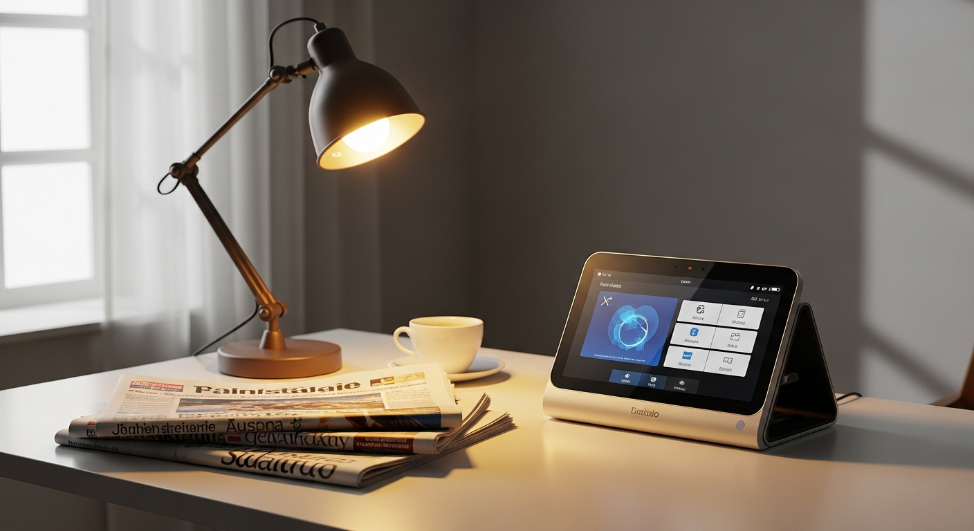 Vasco Translator V4 device displaying real-time translation interface for business professionals