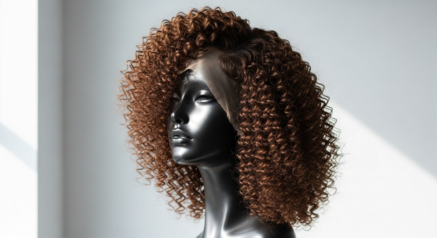 ISEE 9x6 M-Cap Wear Go Glueless Kinky Curly Wig displayed on mannequin head showing HD lace front and curl texture