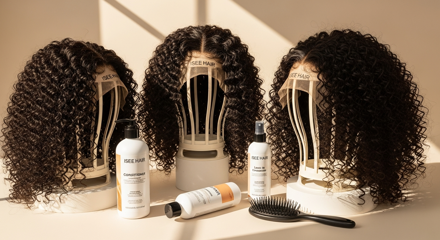 ISEE HAIR Wear & Go Glueless HD Lace Kinky Curly Wig styled with defined curls