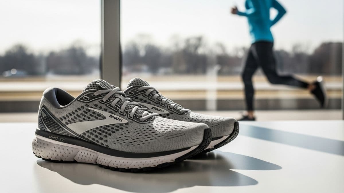 Brooks Ghost 18 running shoe displayed on neutral background