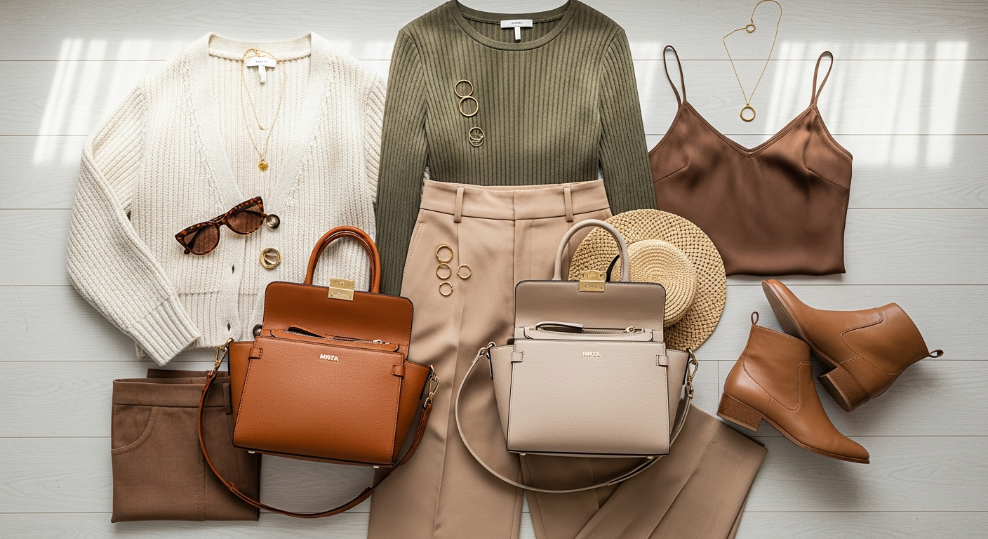 MKF Bonita Vegan Leather Tote Set with matching wallet in neutral color
