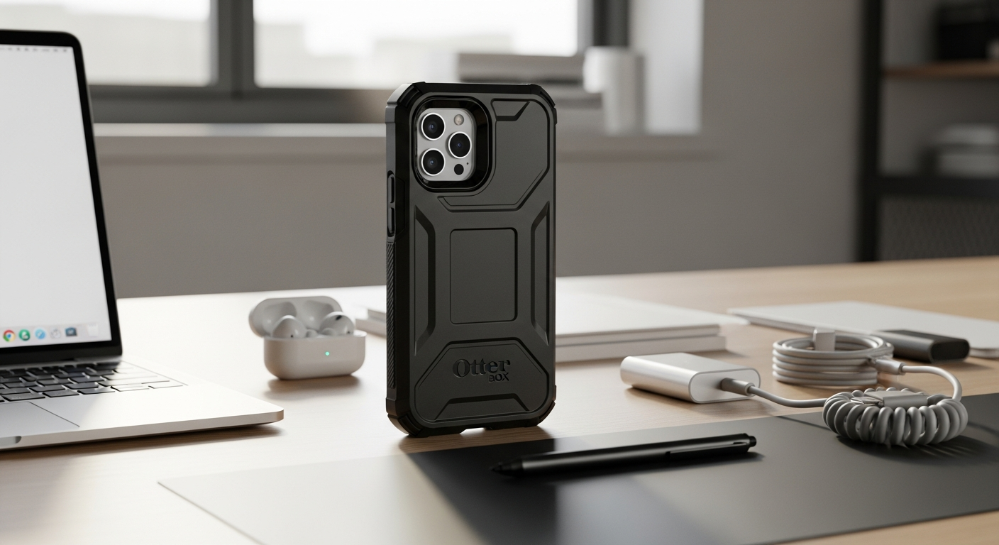 OtterBox Defender Series phone case showing three-layer protective design and rugged construction