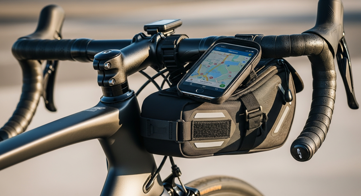 ROCKBROS waterproof bike phone frame bag mounted on bicycle top tube