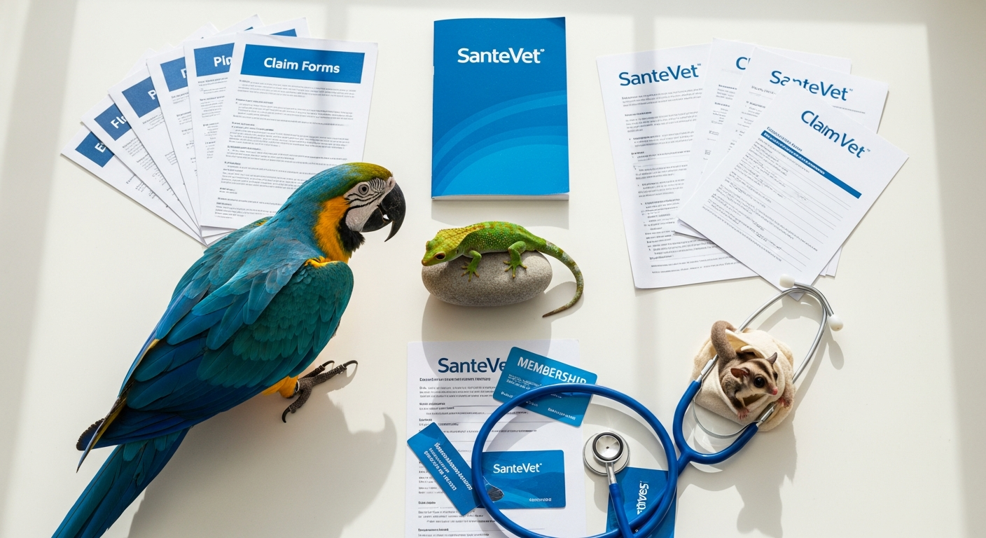 SanteVet comprehensive pet health insurance covering exotic animals and new companion animals