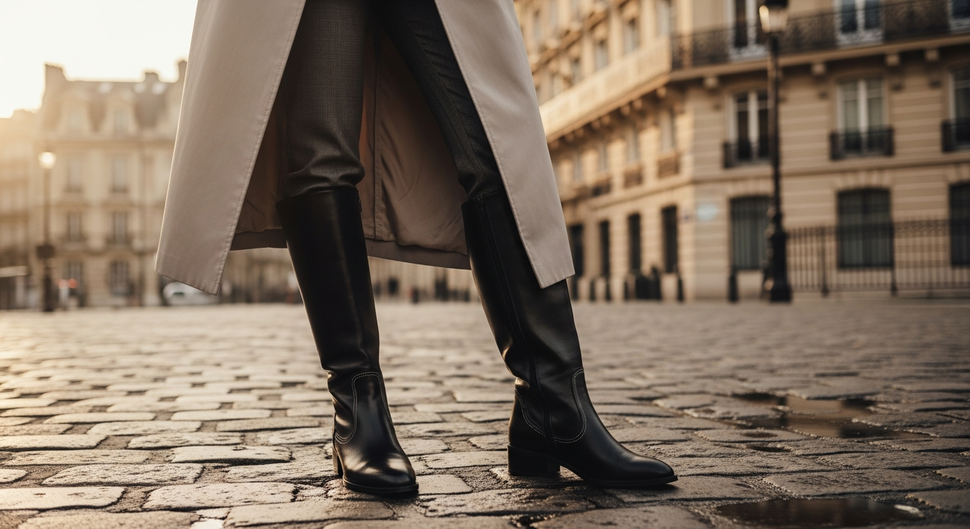 Parisian women's boots displaying elegant European design and comfort features