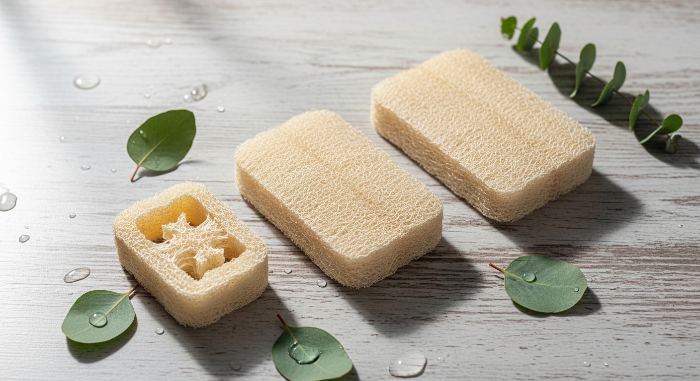 Seep Eco Sponge Scourers with natural cellulose and loofah fibers for plastic-free cleaning