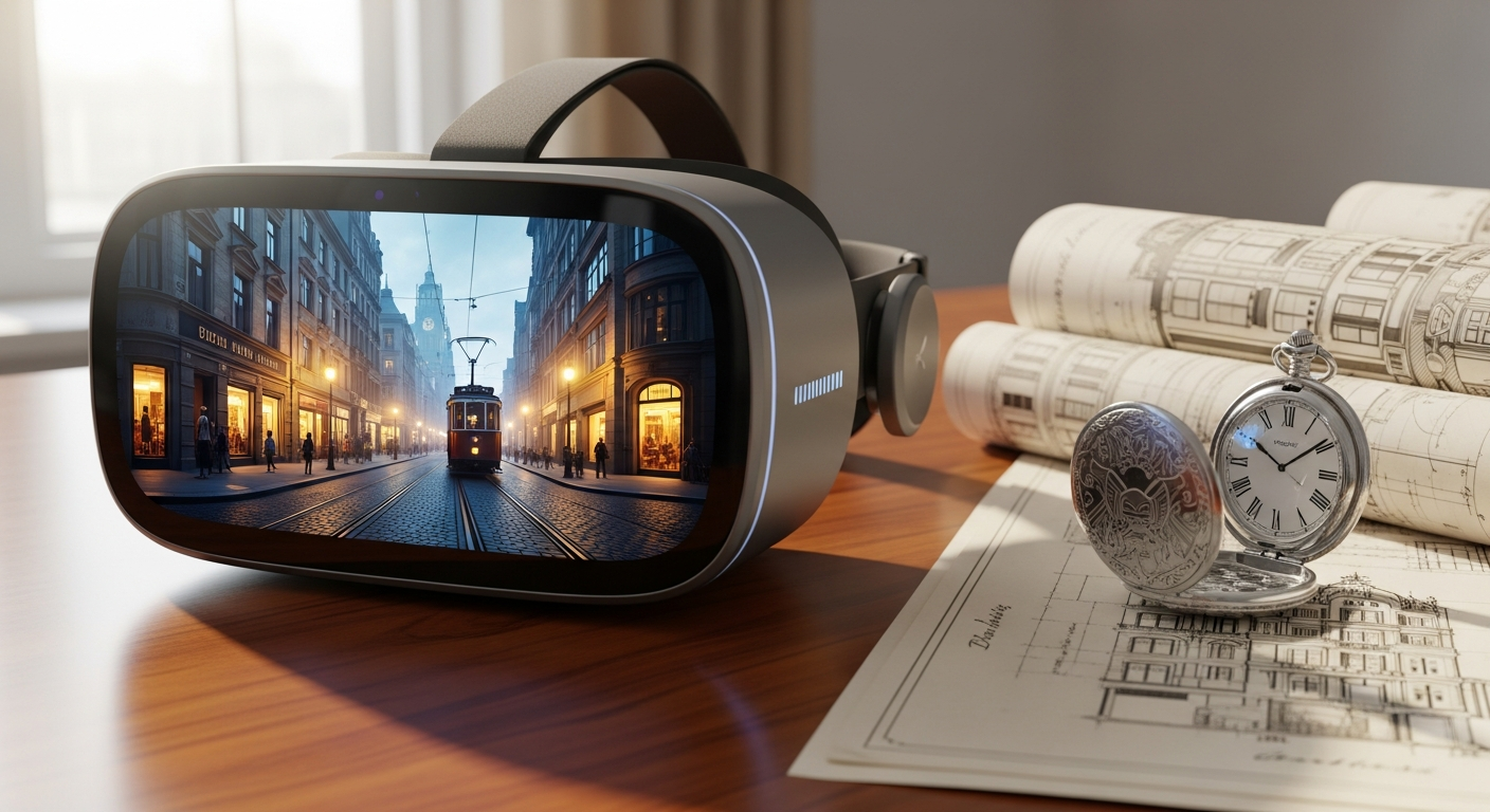 TimeRide Cologne VR experience showing immersive 1926 virtual reality tram ride