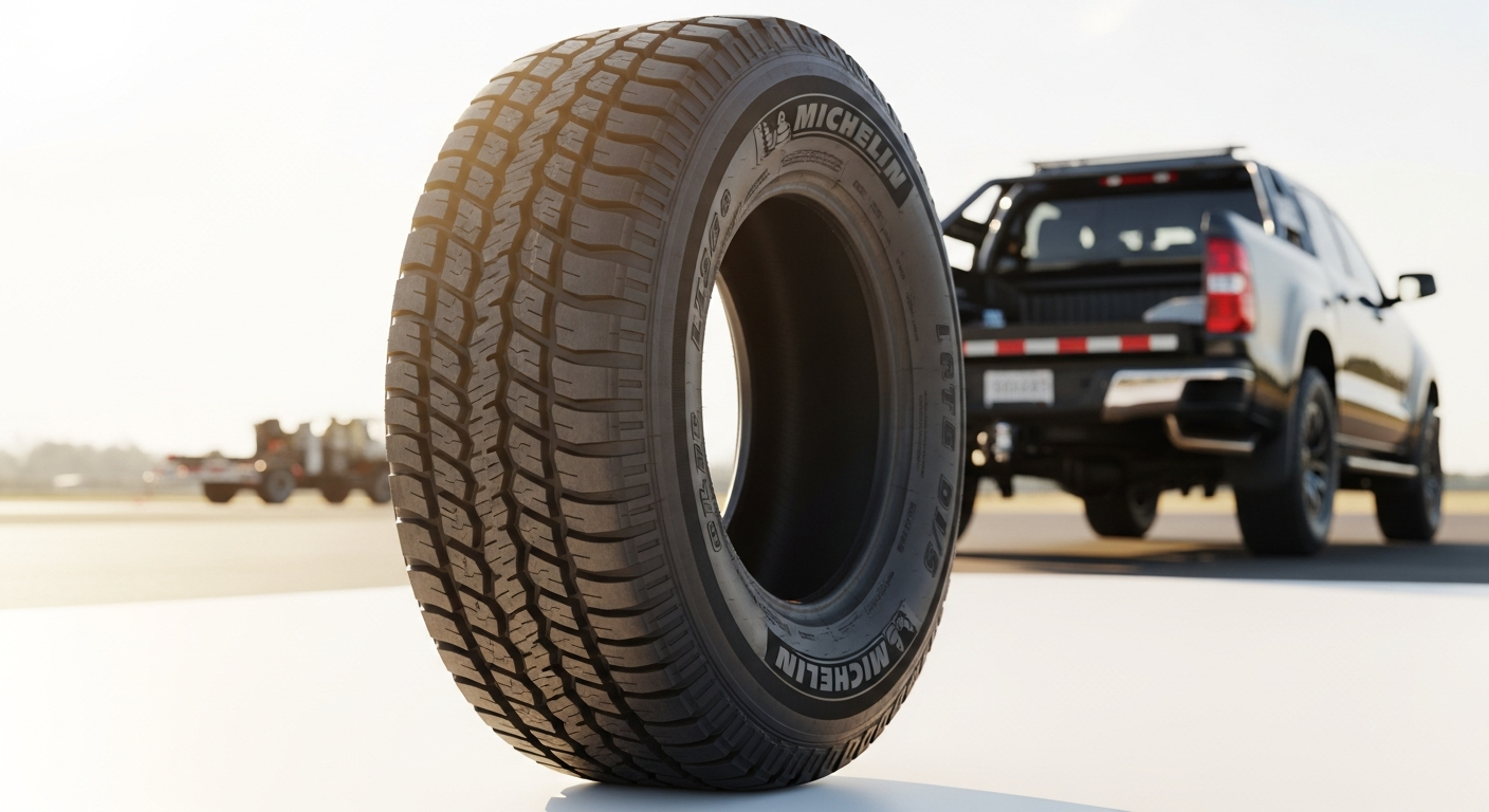 Michelin Defender LTX M/S all-season tire mounted on truck wheel