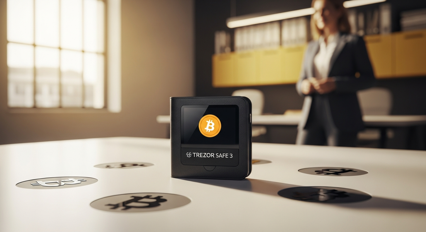 Trezor Safe 3 hardware wallet with secure element chip and USB-C port