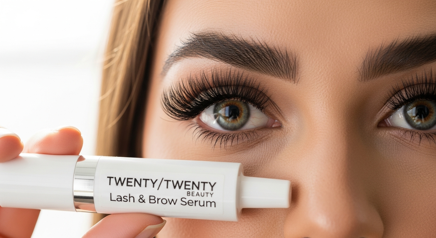 Get Growing Lash and Brow Serum bottle with applicator for contact lens wearers