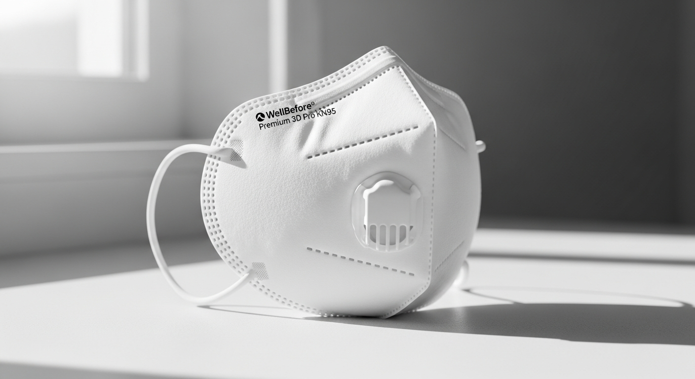 Healthcare worker wearing WellBefore Premium 3D Pro KN95 face mask during medical shift