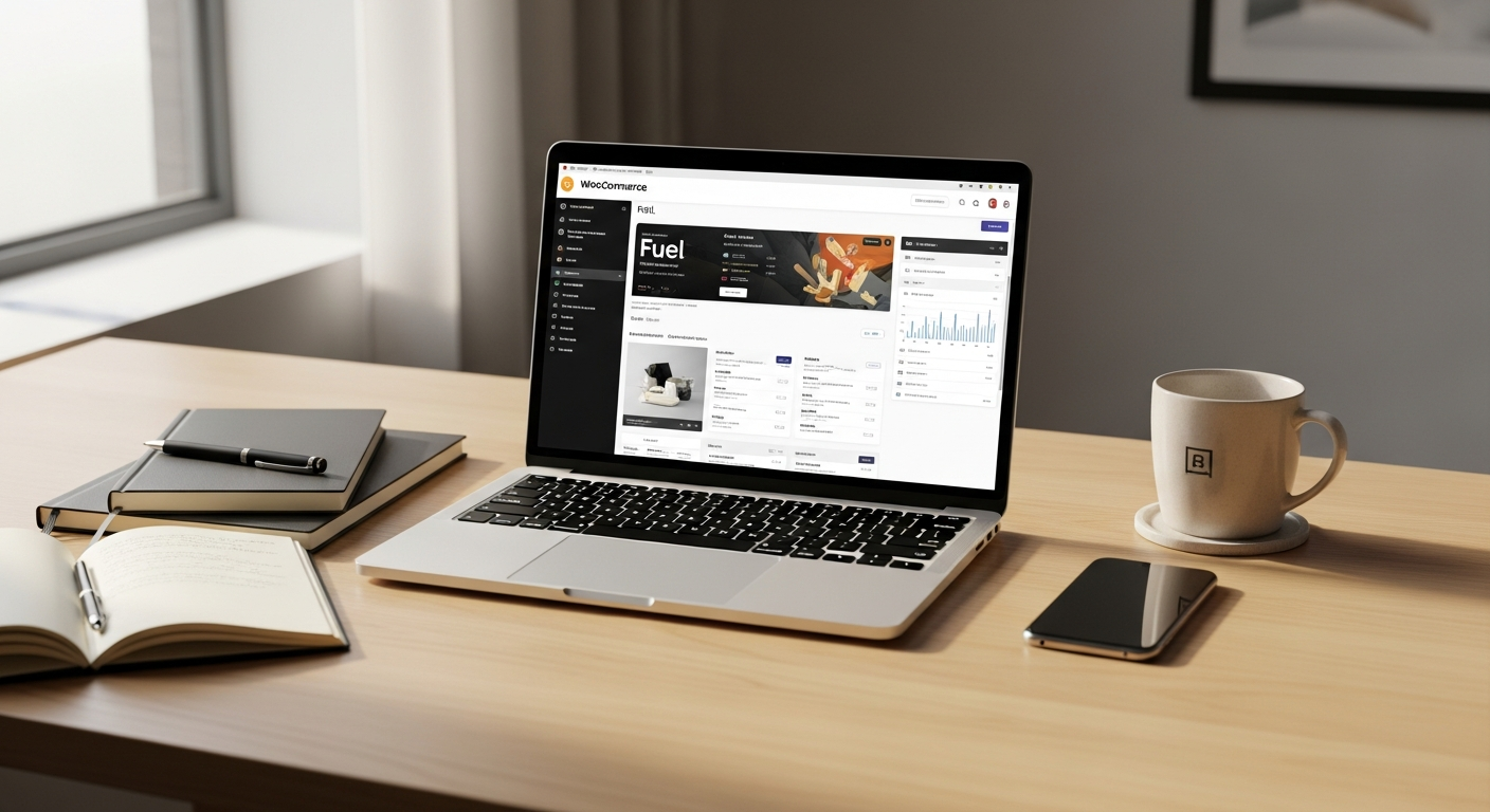 Fuel WooCommerce WordPress theme dashboard showing multi-channel inventory management interface