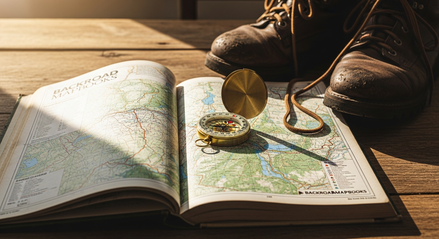 Backroad Mapbooks Canada outdoor recreation guide showing topographic maps and GPS navigation tools for backcountry exploration