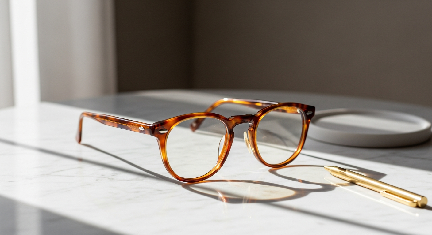 Bailey Nelson Palmer vintage acetate glasses in Crystal color on white background