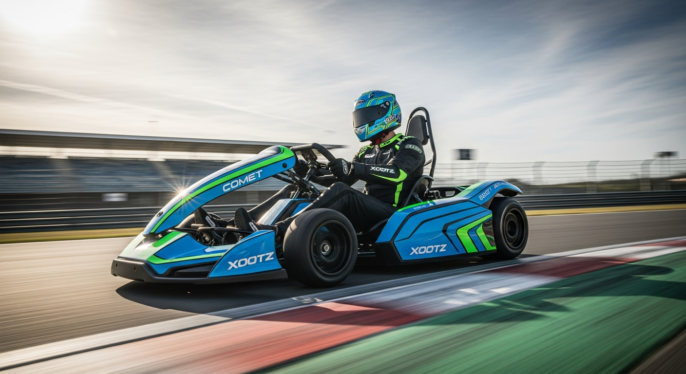 Xootz Comet Electric Go Kart with dual motors and drift-ready wheels for kids