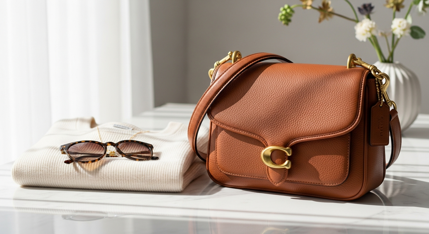 Coach Tabby Shoulder Bag in polished pebble leather with detachable straps and C hardware
