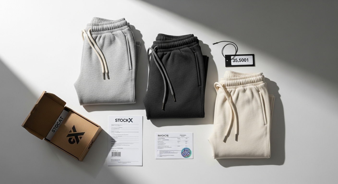 Fear of God Essentials black cotton sweatpants displayed on neutral background