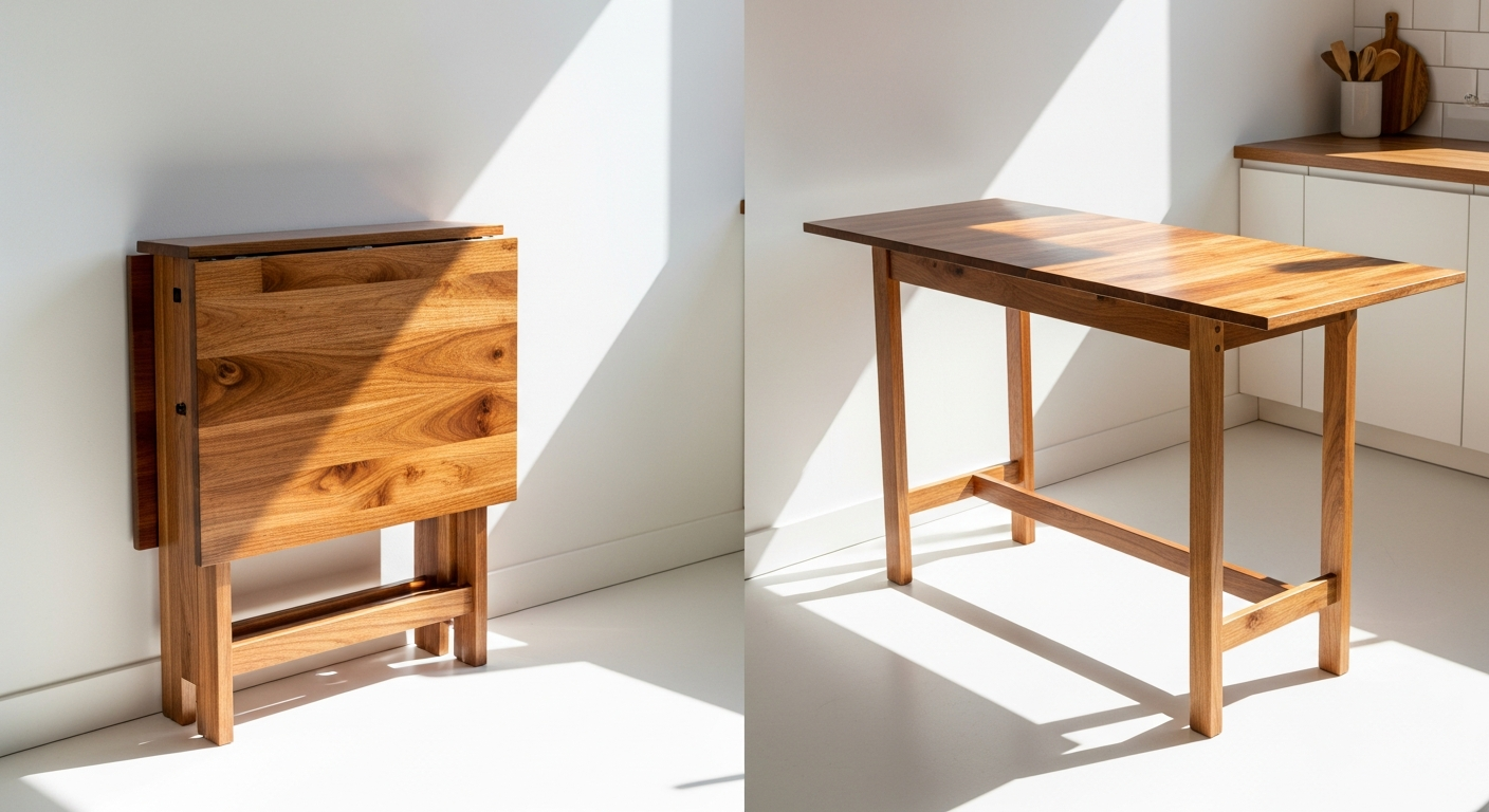 CASARIA foldable acacia bar table set up on a patio for outdoor entertaining