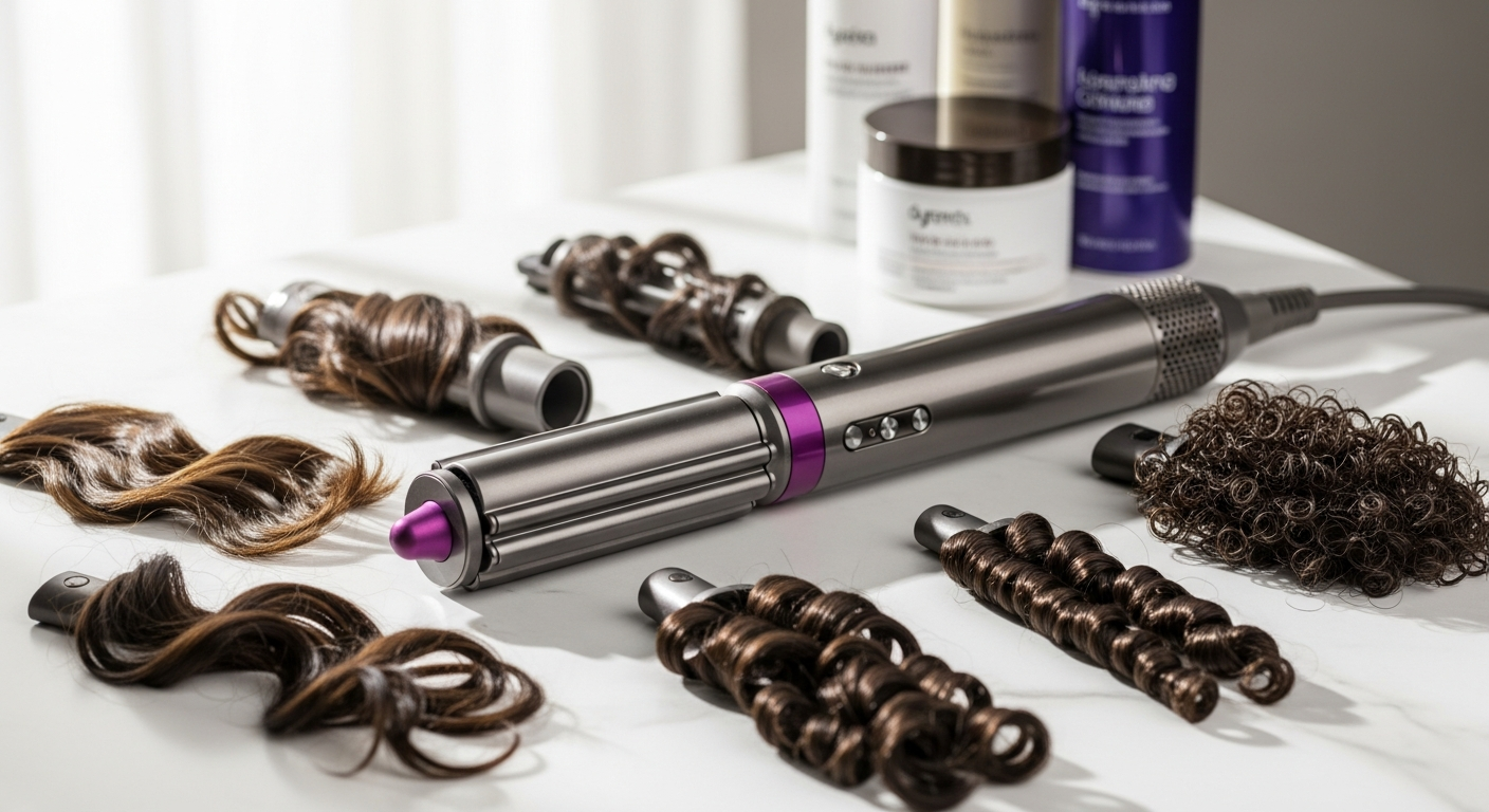 Dyson Airwrap Multi-Styler Complete with multiple styling attachments displayed