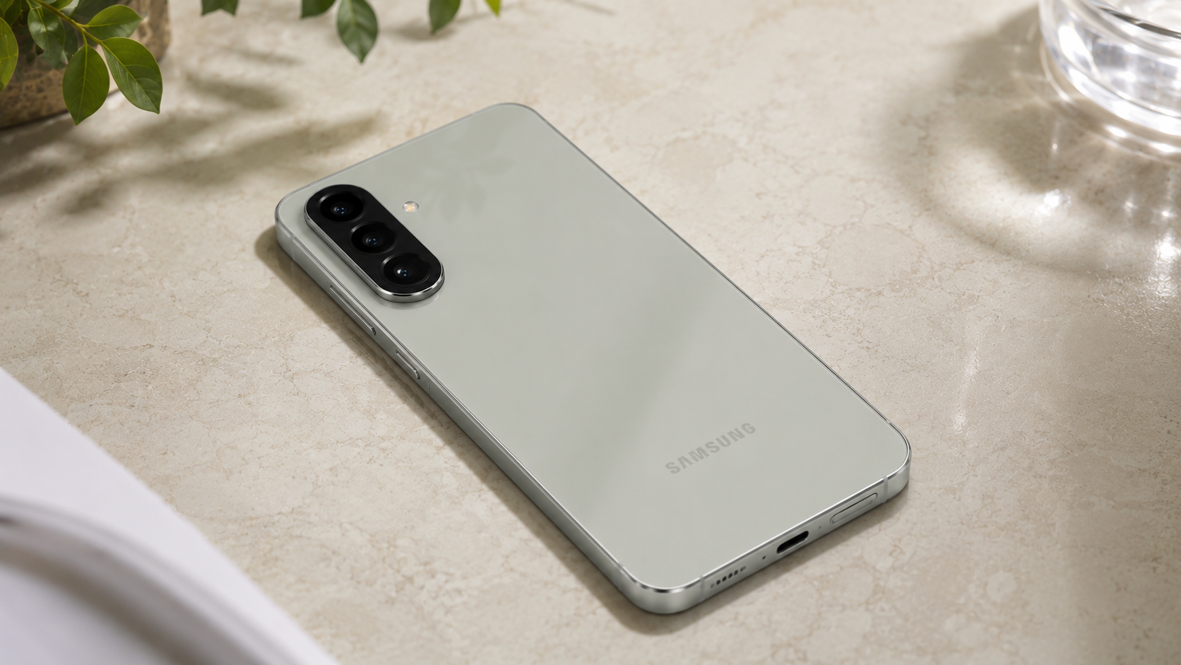Samsung Galaxy A56 5G smartphone featuring a modern design, large display, and triple rear camera system.