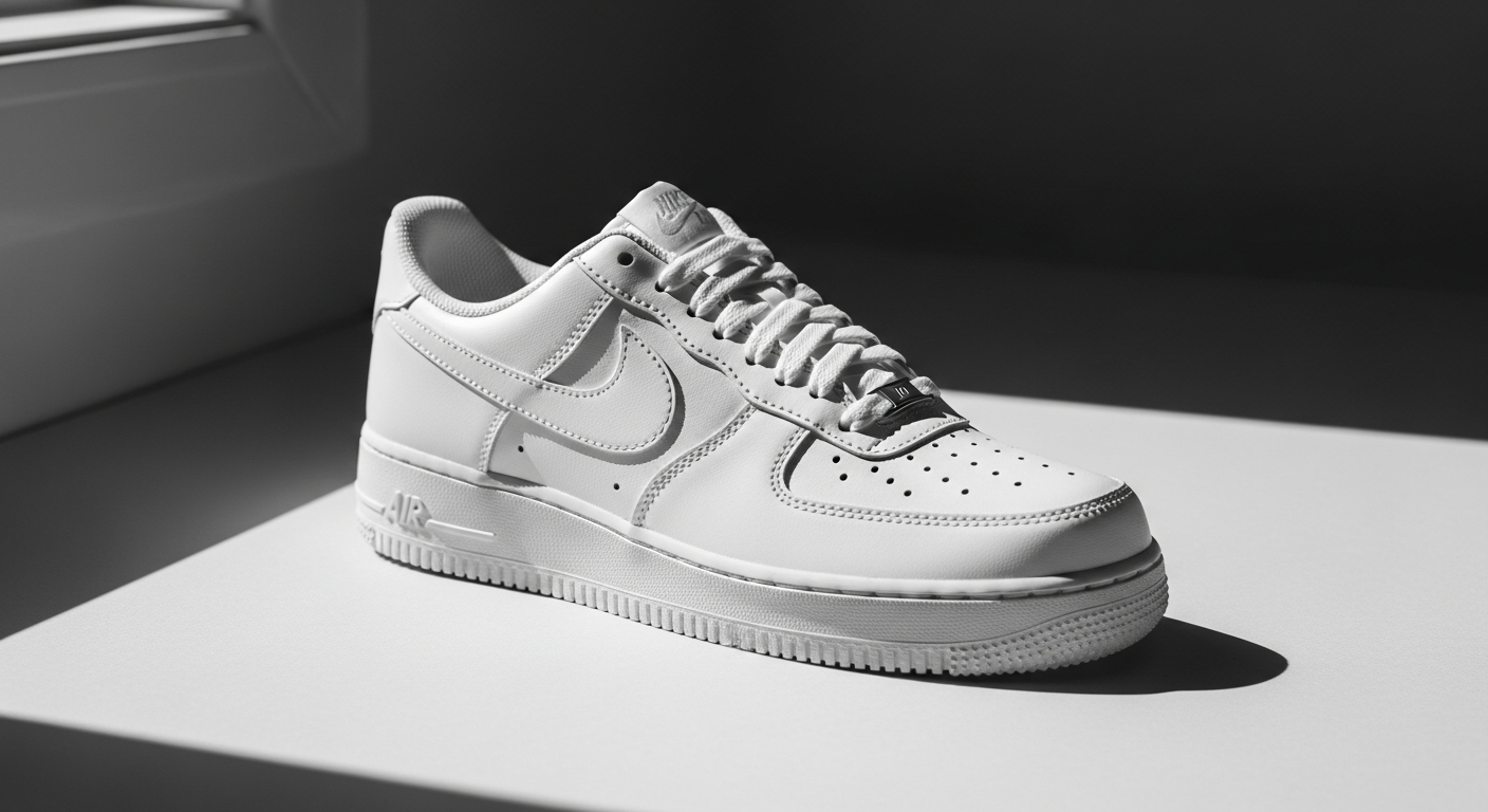 White Nike Air Force 1 '07 sneaker displayed on clean white background