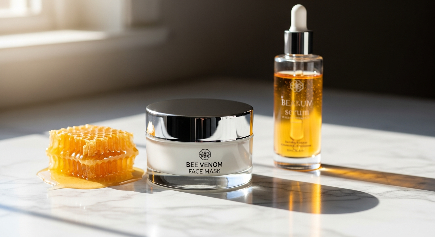 Heaven Skincare Silver Bee Venom Mask in luxury jar with golden label
