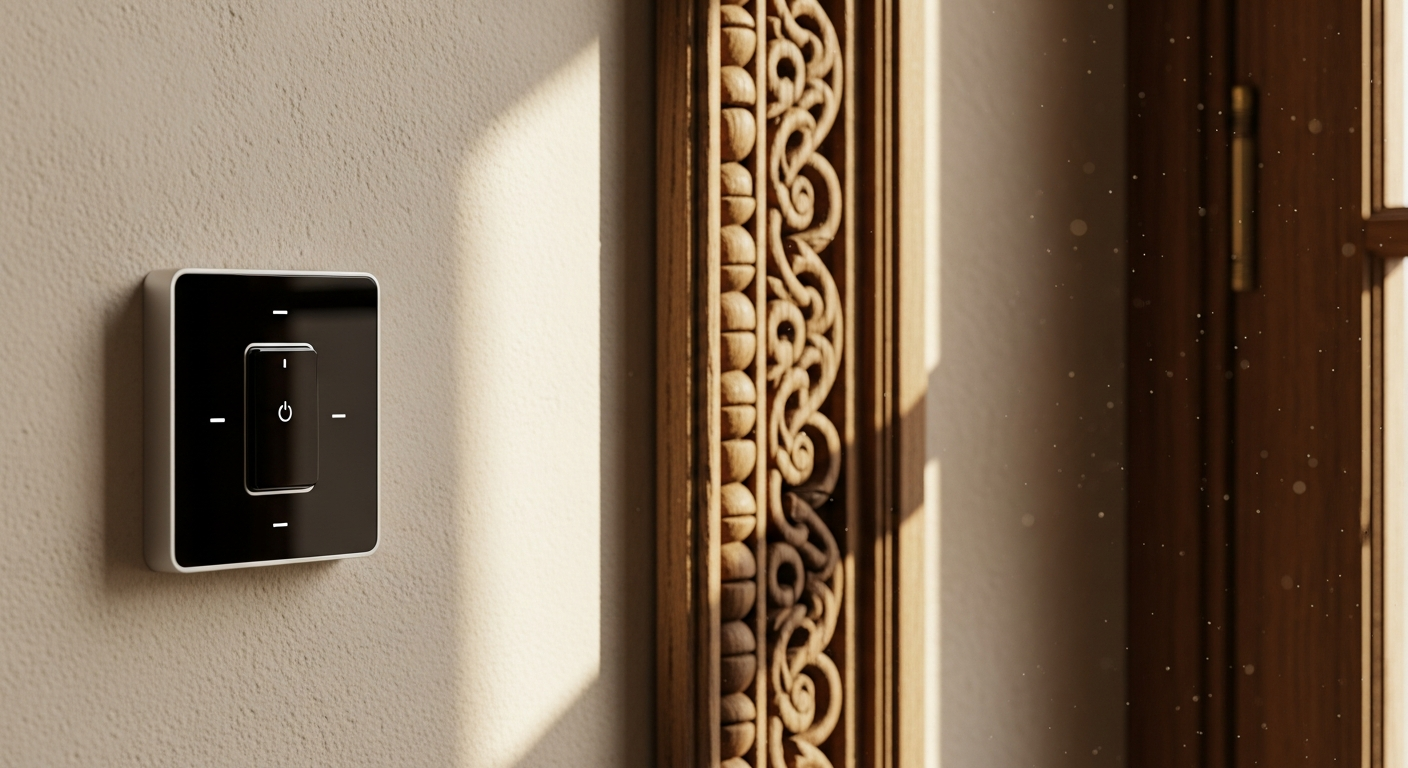 SONOFF ZBMINI Extreme Zigbee Smart Switch mounted in vintage electrical switch box