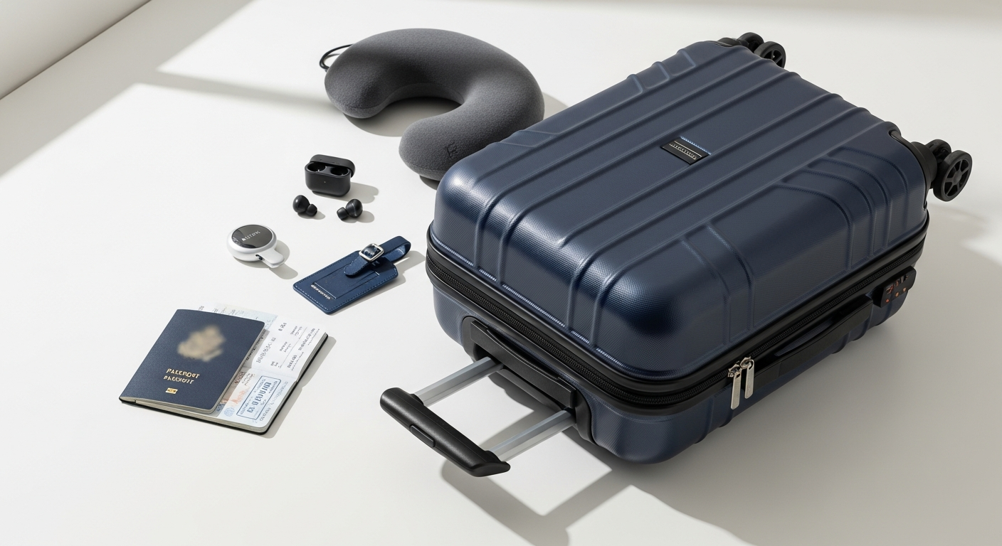Greenwich Hanoi 55cm extendable cabin suitcase with rigid polycarbonate shell and 360-degree wheels