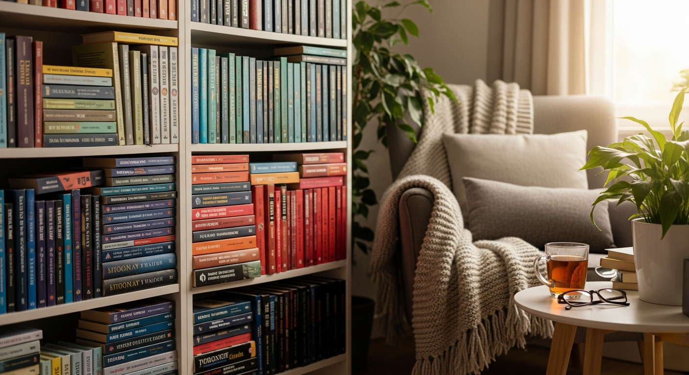 Medimops DE second-hand books marketplace storefront display with colorful book spines