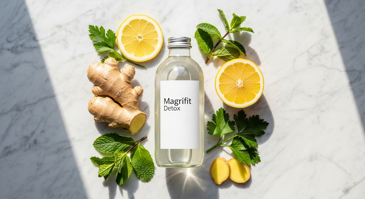 Naturadika Magrifit Detox supplement sachet with lemon flavor for fluid retention relief