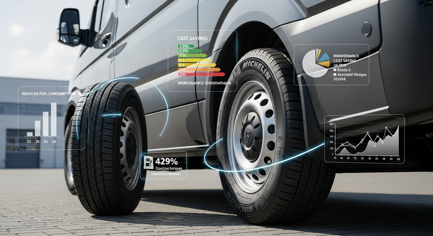 Michelin CrossClimate 2 all-season tire mounted on commercial fleet vehicle wheel