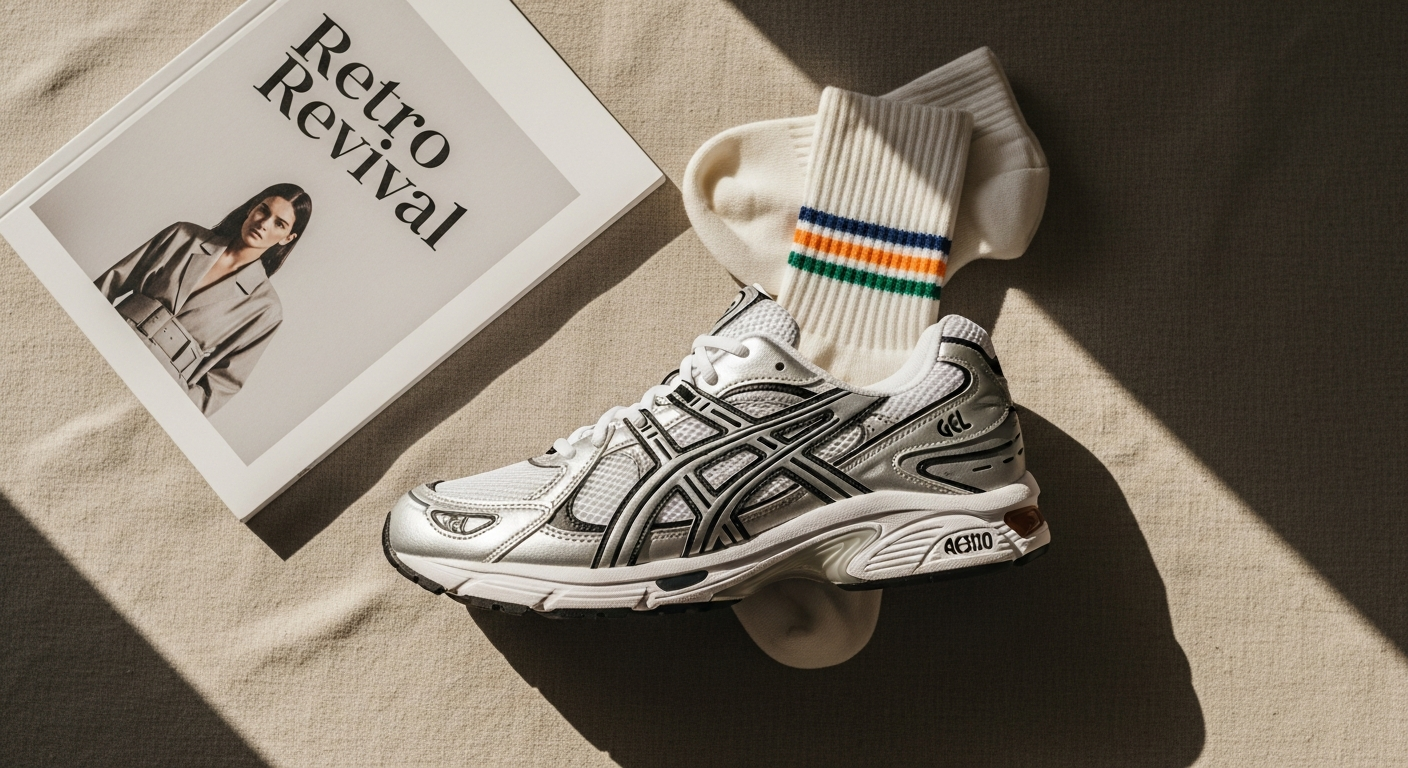 ASICS GEL-1130 retro running sneaker in neutral colorway displayed on white background