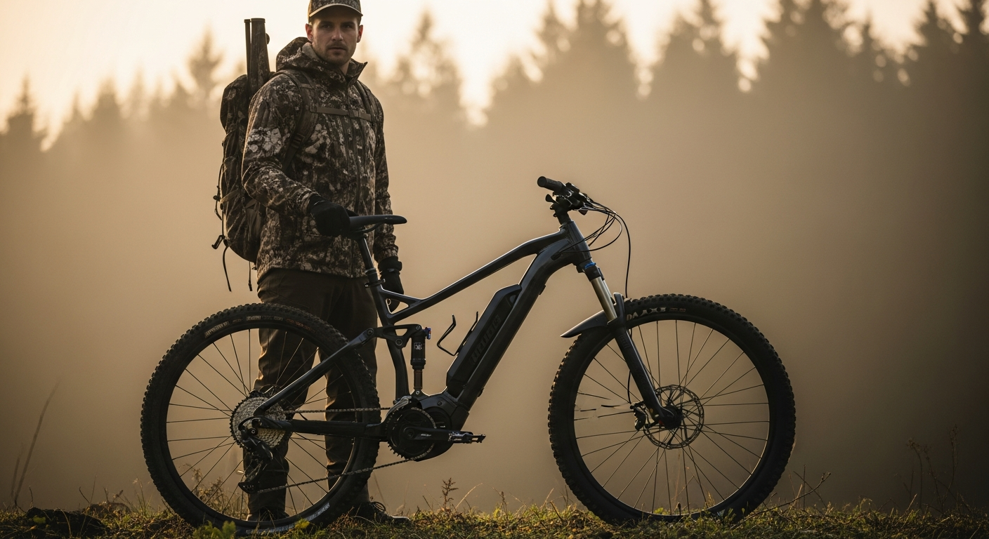 Young Electric E-Scout Pro 750W fat tire hunting e-bike in camouflage frame