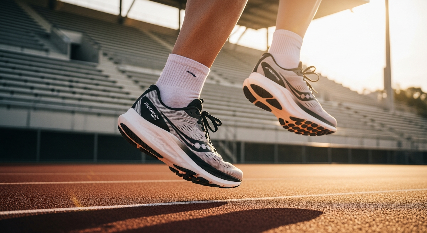 Saucony Endorphin Pro 4 carbon plate running shoe displayed on white background