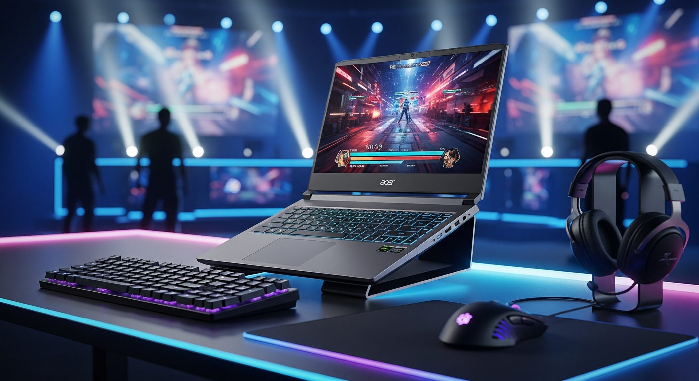 Acer Nitro V 16S AI gaming laptop with 16-inch 180Hz display and RGB keyboard lighting