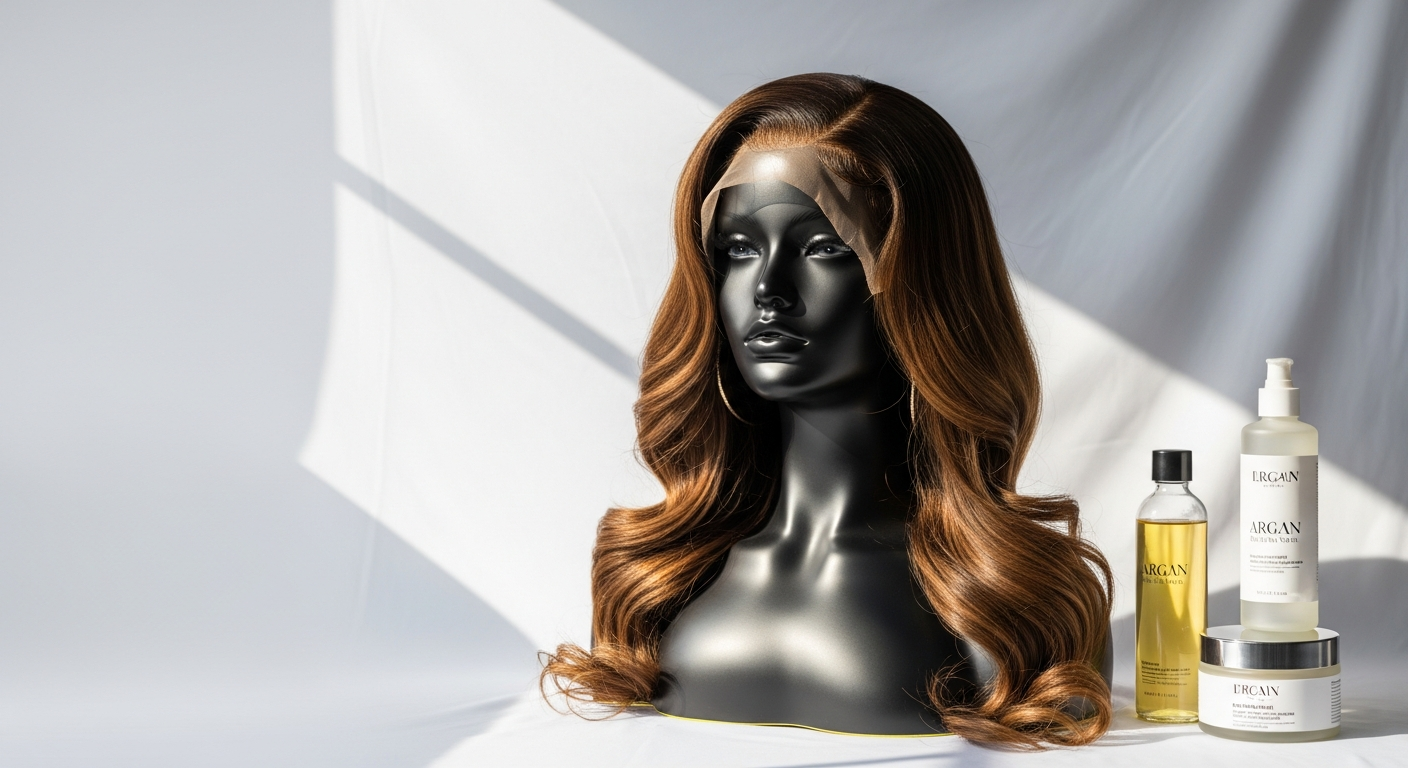 Ashimary Body Wave HD Lace Wig displayed on mannequin head showing transparent lace and natural hairline