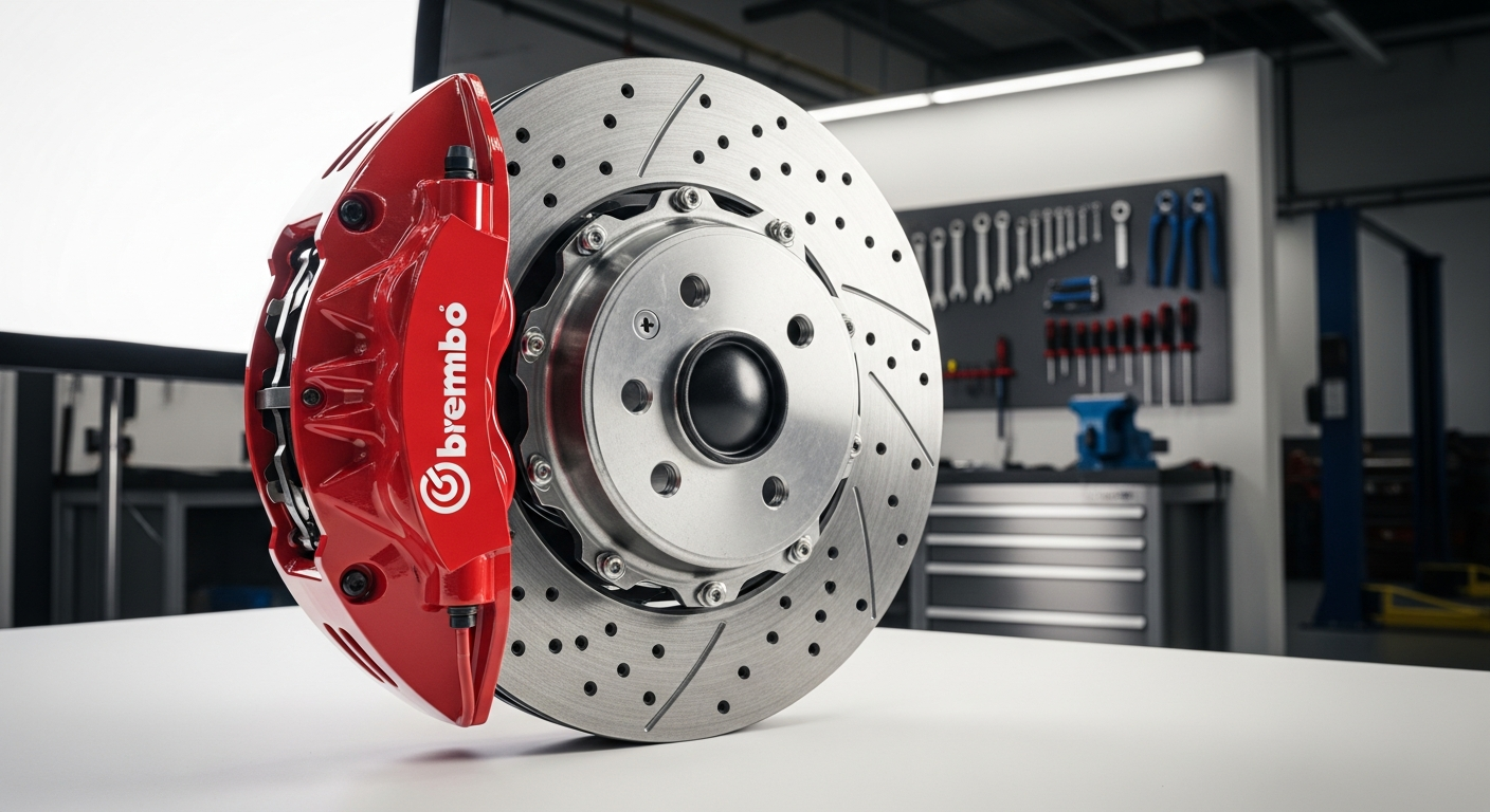 Brembo Performance Brake Discs with ventilated design and slotted surface pattern