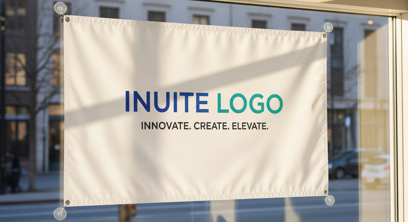 Custom vinyl banner displaying vibrant business advertising message outdoors