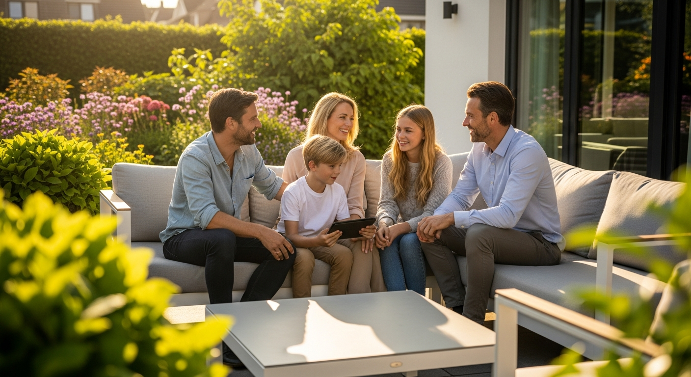 Modern Type 4 Plus family holiday bungalow with private garden and terrace in European resort setting