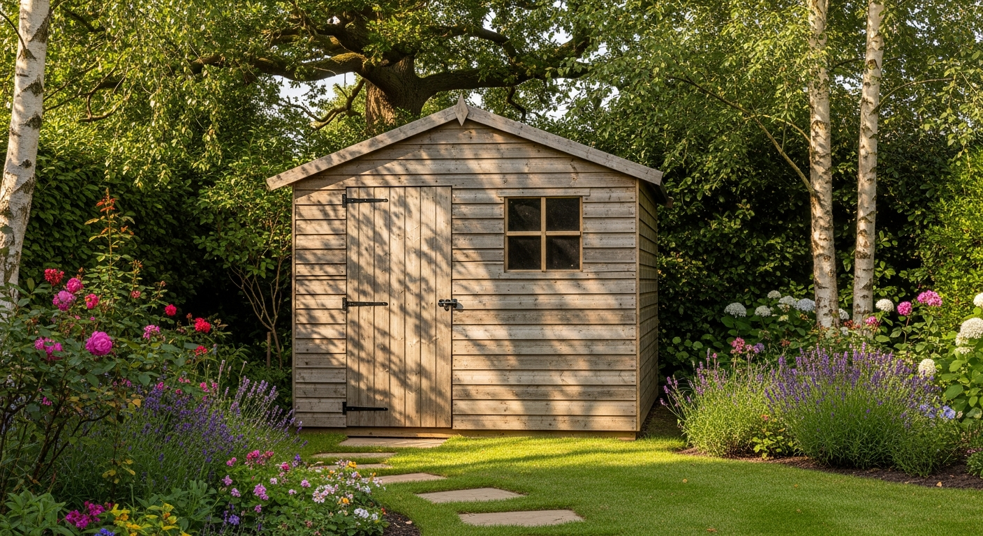 Forest 4Life 6x4 Apex Wooden Shed with Windows in garden setting