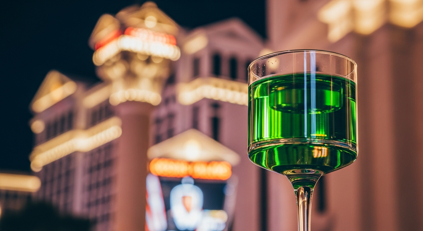 Absinthe Las Vegas show performers in colorful costumes on mirrored Spiegeltent stage